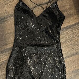 Elegant Black Sequin Dress